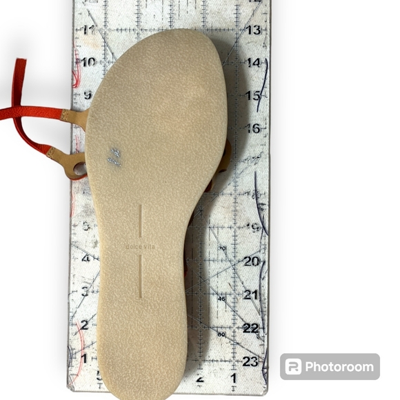 NWOT Dolce Vita Leather lace-up Strappy Orange Jolee Perin Gladiator Sandal - Picture 5 of 11